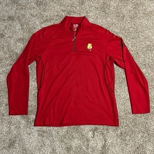 Adidas Golf Climalite Quarter Zip, Red, Small, Ferris State University